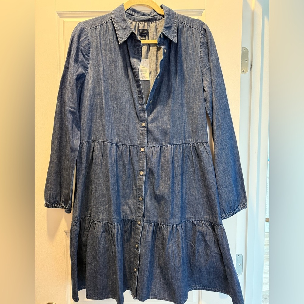 J.Crew Indigo Denim Button-Up Shirt Dress